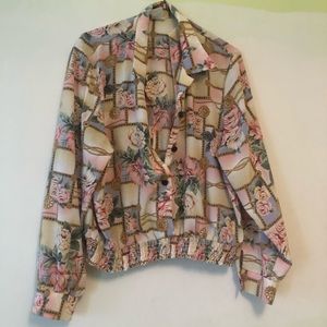 pastel floral blouse